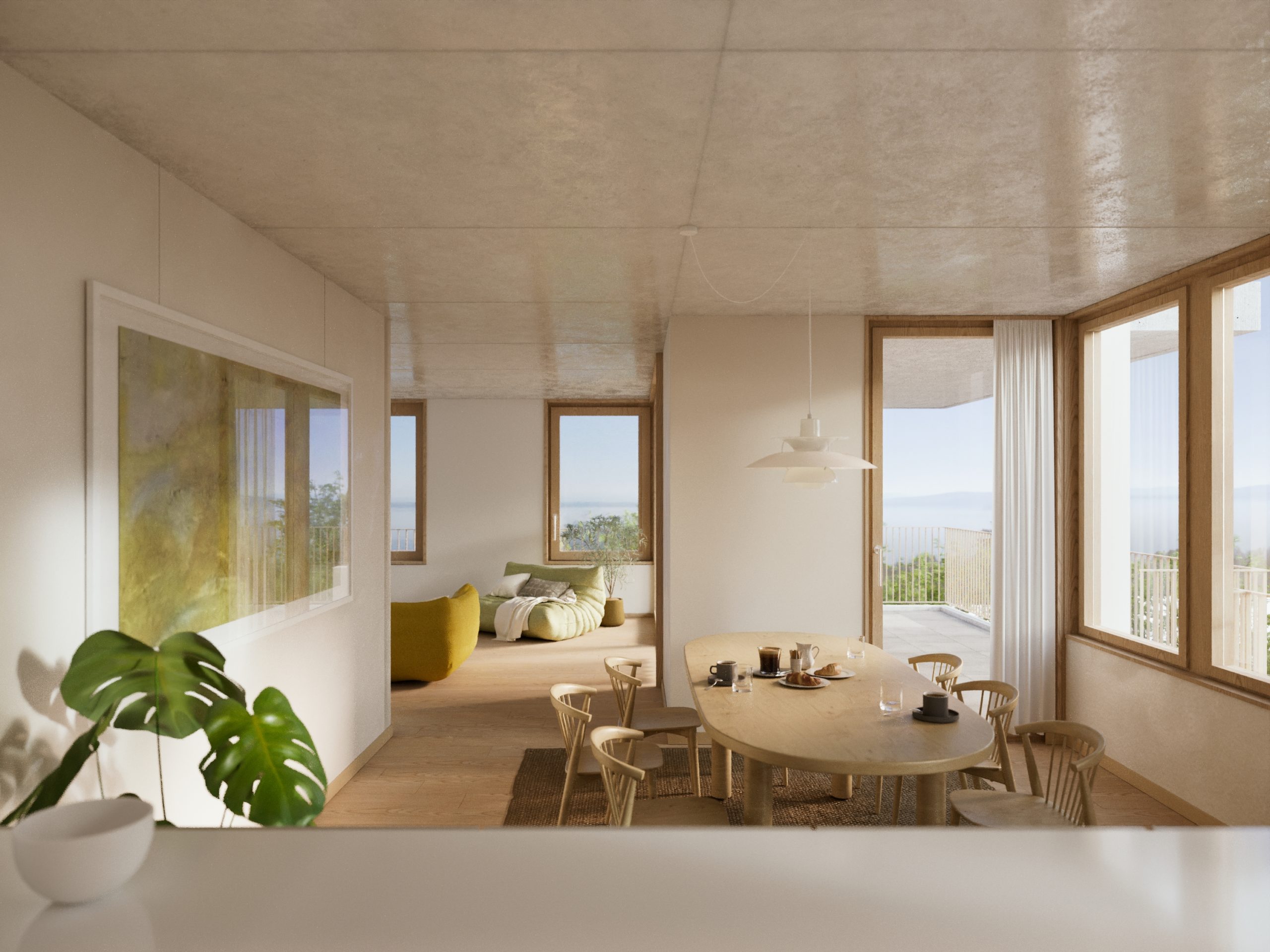 Vue sur salon Beauregard Appartement A